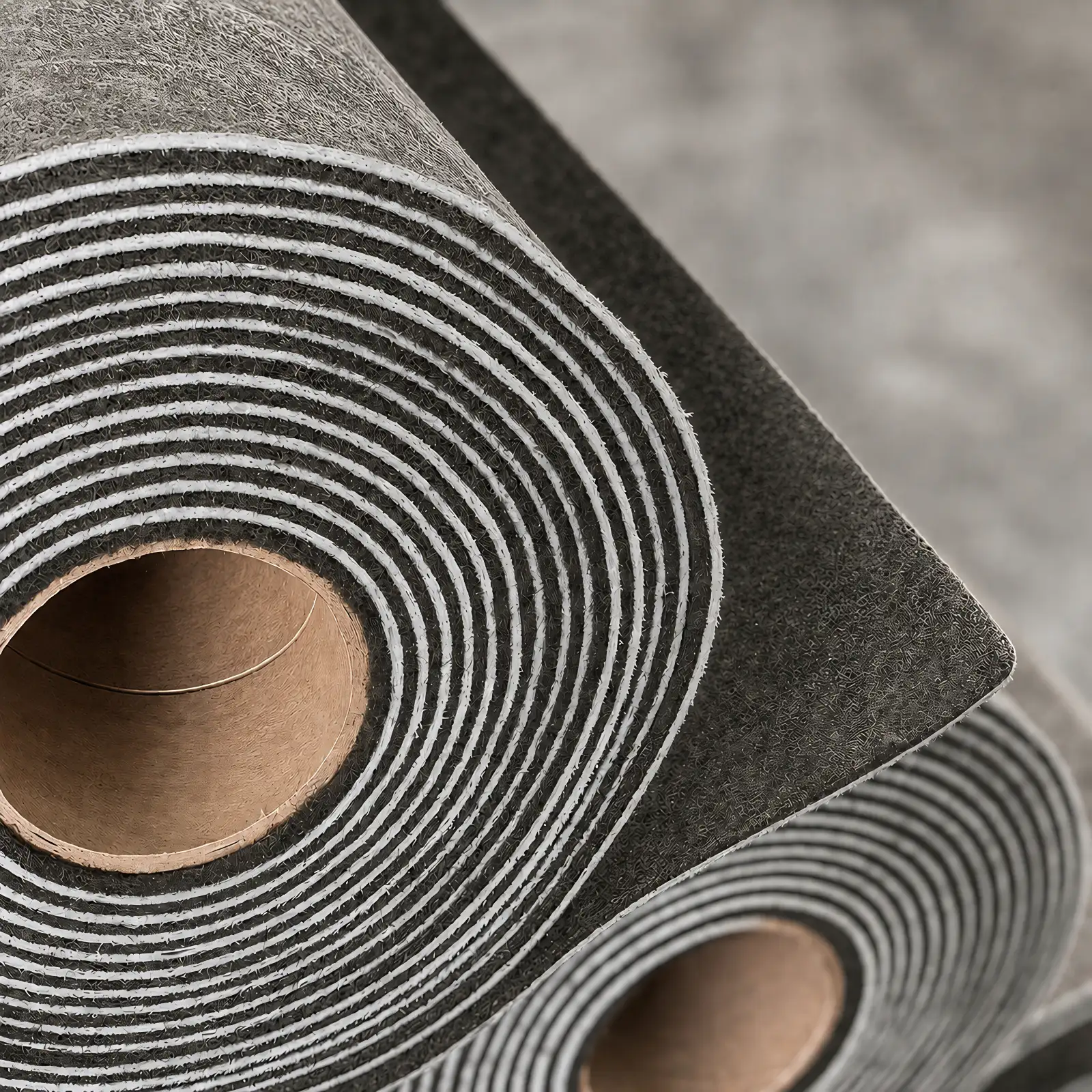 Close-up of Floor Underlayment Regular acoustic roll with layered EVA backing
