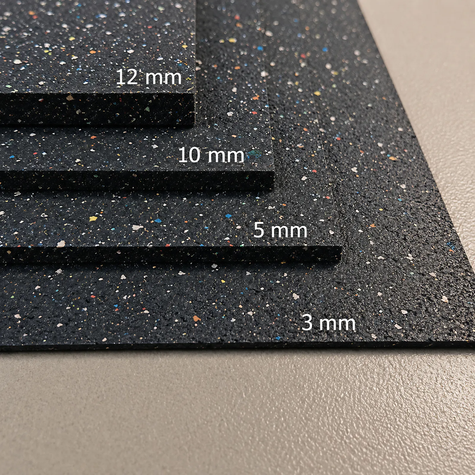 Rubber Floor Sound Mat — available 2mm, 3mm, 5mm, and 10mm thickness options